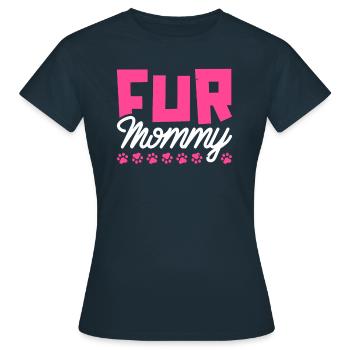Hund Vierbeiner Hundemama Fur Mommy - Frauen T-Shirt - Navy - Vorne - AI Model Female 172 dark (172cm)
