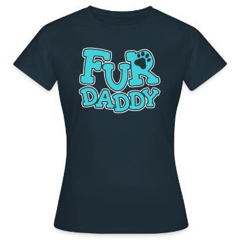 Hund Vierbeiner Hundepapa Fur Daddy - Frauen T-Shirt - Navy - Vorne - AI Model Female 172 dark (172cm)