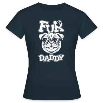 Carlin Chien Chien Papa Pour Papa - T-shirt Femme - marine - Devant - AI Model Female 172 dark (172cm)