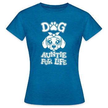 Beagle Dog Aunt Fur Life - Frauen T-Shirt - Antikblaues Saphir meliert - Vorne - AI Model Female 172 dark (172cm)