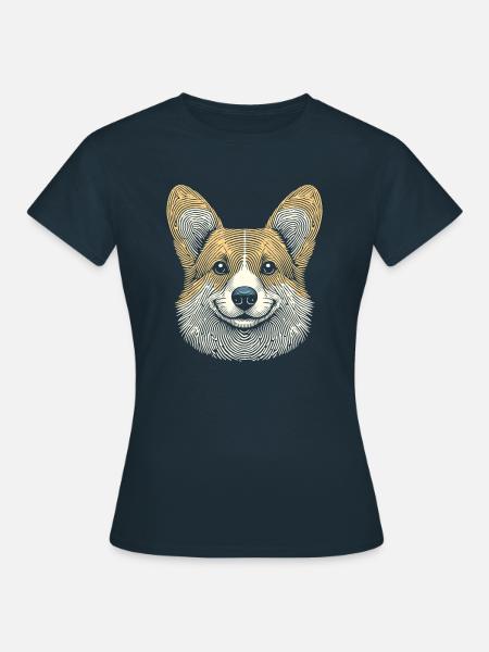 Corgi Fingerabdruck - Frauen T-Shirt - Navy