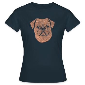 Pekingese Fingerabdruck - Frauen T-Shirt - Navy - Vorne - AI Model Female 172 dark (172cm)