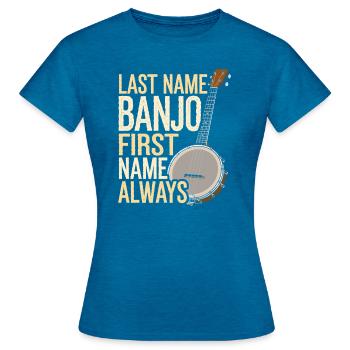 Banjo - Women's T-Shirt - antique blue sapphire heather - Front - AI Model Female 172 dark (172cm)