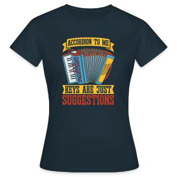 Accordéon - T-shirt Femme - marine - Devant - AI Model Female 172 dark (172cm)