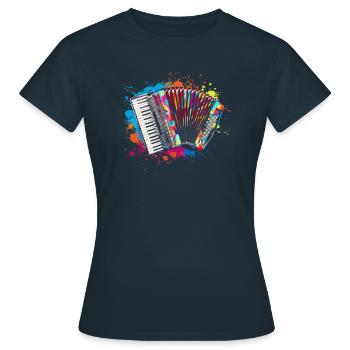 Akkordeon Wasserspritzer - Frauen T-Shirt - Navy - Vorne - AI Model Female 172 dark (172cm)