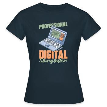 Blogger Blogging - Women's T-Shirt - navy - Front - AI Model Female 172 dark (172cm)