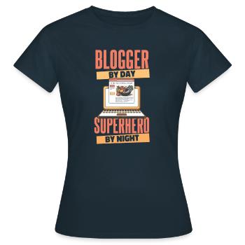 Blogger Blogging - Women's T-Shirt - navy - Front - AI Model Female 172 dark (172cm)