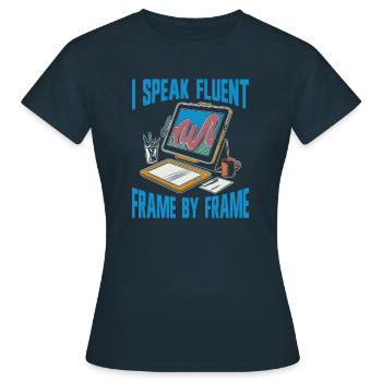 Animator - Women's T-Shirt - navy - Front - AI Model Female 172 dark (172cm)