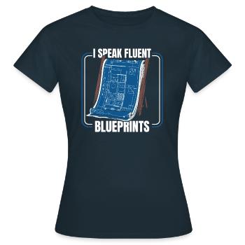 Author - Women's T-Shirt - navy - Front - AI Model Female 172 dark (172cm)