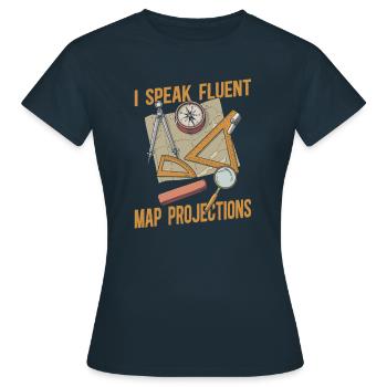 Cartographe - T-shirt Femme - marine - Devant - AI Model Female 172 dark (172cm)