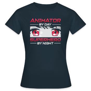 Animator - Women's T-Shirt - navy - Front - AI Model Female 172 dark (172cm)