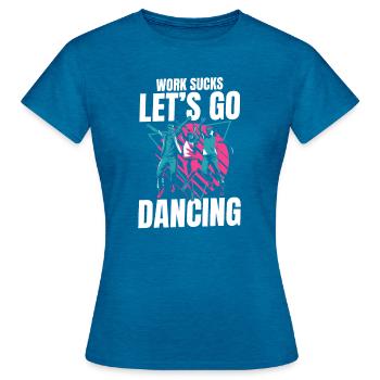 Dancing Dancers - Women's T-Shirt - antique blue sapphire heather - Front - AI Model Female 172 dark (172cm)