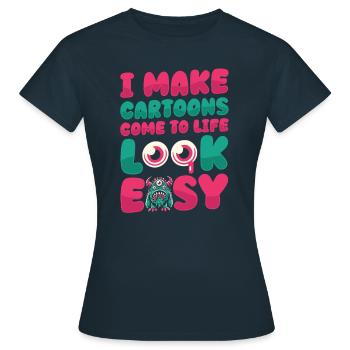 Animator - Women's T-Shirt - navy - Front - AI Model Female 172 dark (172cm)