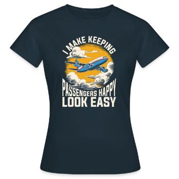 Hôtesse de l’air hôtesse de l’air - T-shirt Femme - marine - Devant - AI Model Female 172 dark (172cm)