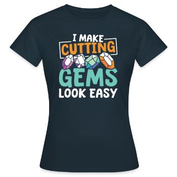 Gemstone cutter - Women's T-Shirt - navy - Front - AI Model Female 172 dark (172cm)