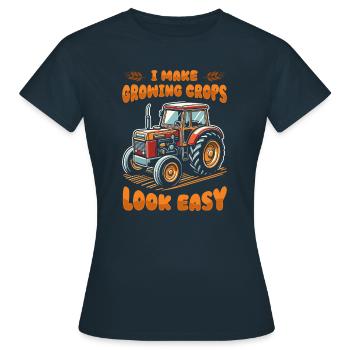 Crop growers - Women's T-Shirt - navy - Front - AI Model Female 172 dark (172cm)