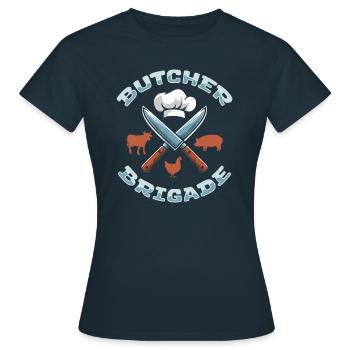 Boucherie Boucherie Boucherie Équipe Boucher - T-shirt Femme - marine - Devant - AI Model Female 172 dark (172cm)