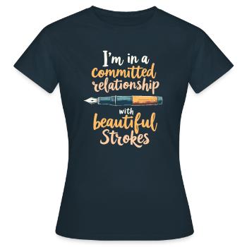 Calligraphie - T-shirt Femme - marine - Devant - AI Model Female 172 dark (172cm)