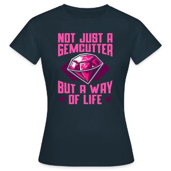 Gemstone cutter - Women's T-Shirt - navy - Front - AI Model Female 172 dark (172cm)