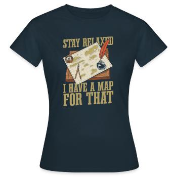 Cartographe - T-shirt Femme - marine - Devant - AI Model Female 172 dark (172cm)
