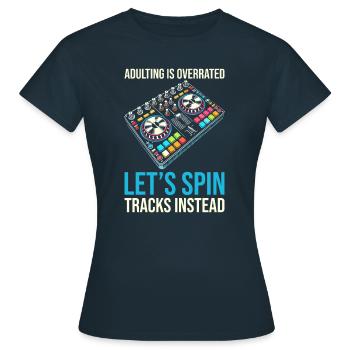 Dj Disc Jockey - Frauen T-Shirt - Navy - Vorne - AI Model Female 172 dark (172cm)