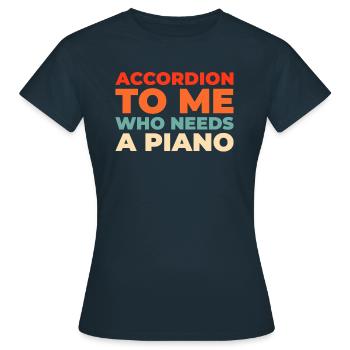 Accordéon - T-shirt Femme - marine - Devant - AI Model Female 172 dark (172cm)