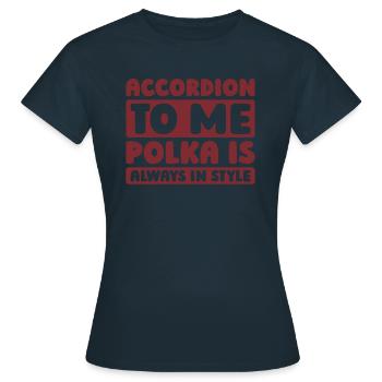 Accordéon - T-shirt Femme - marine - Devant - AI Model Female 172 dark (172cm)