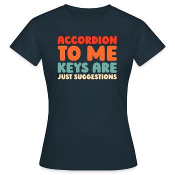 accordéon - T-shirt Femme - marine - Devant - AI Model Female 172 dark (172cm)