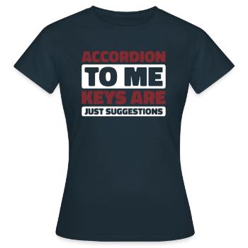accordéon - T-shirt Femme - marine - Devant - AI Model Female 172 dark (172cm)