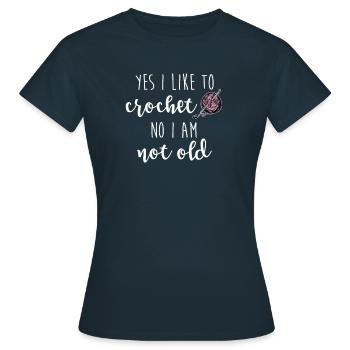 Crochet Not Old Crochet Dire en crochet - T-shirt Femme - marine - Devant - AI Model Female 172 dark (172cm)