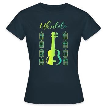 Uku love yellow - Frauen T-Shirt - Navy - Vorne - AI Model Female 172 dark (172cm)