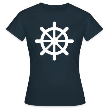 Rudder port anchor - Women's T-Shirt - navy - Front - AI Model Female 172 dark (172cm)