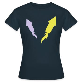 Böller - Frauen T-Shirt - Navy - Vorne - AI Model Female 172 dark (172cm)