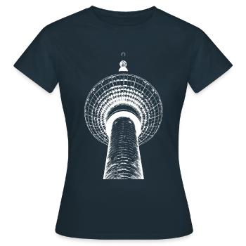 Dessin lumineux de la tour de télévision de Berlin - T-shirt Femme - marine - Devant - AI Model Female 172 dark (172cm)