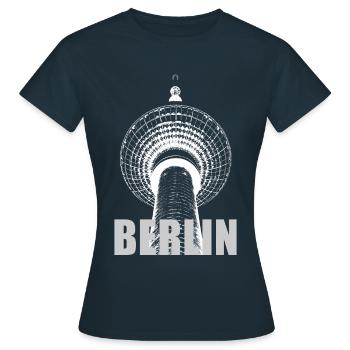 Tour de télévision de Berlin - T-shirt Femme - marine - Devant - AI Model Female 172 dark (172cm)