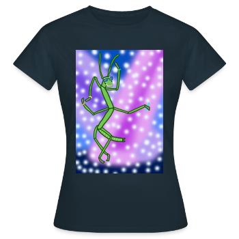 Disco Stick Bug - Frauen T-Shirt - Navy - Vorne - AI Model Female 172 dark (172cm)