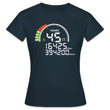 years 45 years anniversary meter - Women's T-Shirt - navy - Front - AI Model Female 172 dark (172cm)