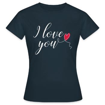 i love you - Frauen T-Shirt - Navy - Vorne - AI Model Female 172 dark (172cm)