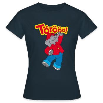 Benjamin Blümchen tanzt und lacht Törööö! - Frauen T-Shirt - Navy - Vorne - AI Model Female 172 dark (172cm)
