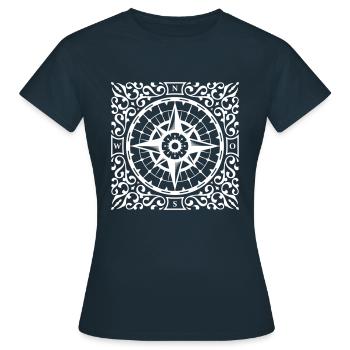 Ornements de boussole - T-shirt Femme - marine - Devant - AI Model Female 172 dark (172cm)