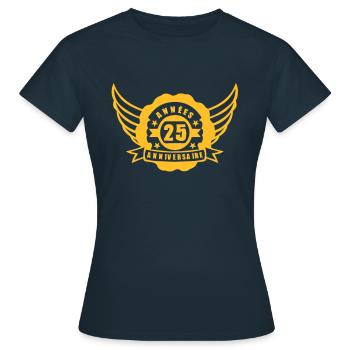 25 years anniversary pennant garlic banner - Women's T-Shirt - navy - Front - AI Model Female 172 dark (172cm)