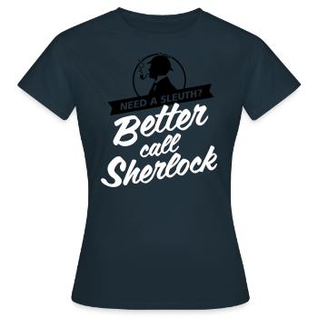 Better Call Sherlock - Frauen T-Shirt - Navy - Vorne - AI Model Female 172 dark (172cm)