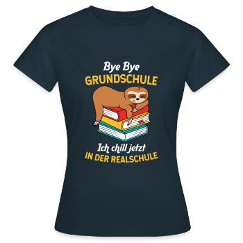 Grundschulabschluss Realschule Einschulung 5Klasse - Frauen T-Shirt - Navy - Vorne - AI Model Female 172 dark (172cm)