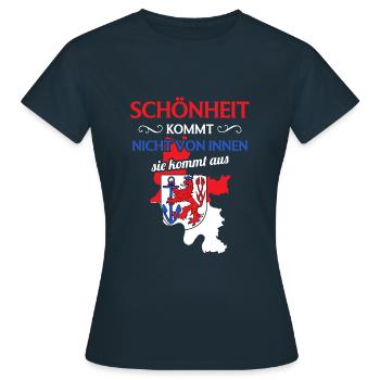 Düsseldorf Wappen Landeshauptstadt NRW Düsseldorf - Frauen T-Shirt - Navy - Vorne - AI Model Female 172 dark (172cm)