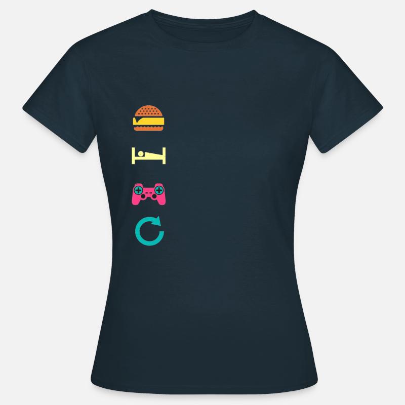 eat sleep game repeat - Women's T-Shirt - navy
