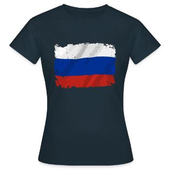 Russia Flag Flag Russian Federation - Women's T-Shirt - navy - Front - AI Model Female 172 dark (172cm)