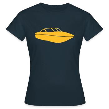 Boat de - Frauen T-Shirt - Navy - Vorne - AI Model Female 172 dark (172cm)