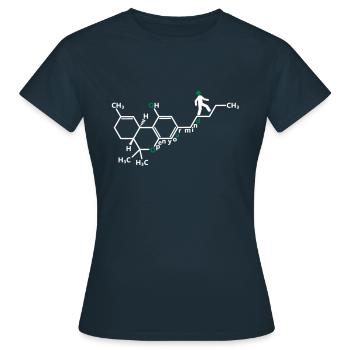 THC Molecule - Women's T-Shirt - navy - Front - AI Model Female 172 dark (172cm)
