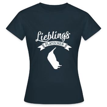 Lieblingsplätzchen Amrum - Frauen T-Shirt - Navy - Vorne - AI Model Female 172 dark (172cm)