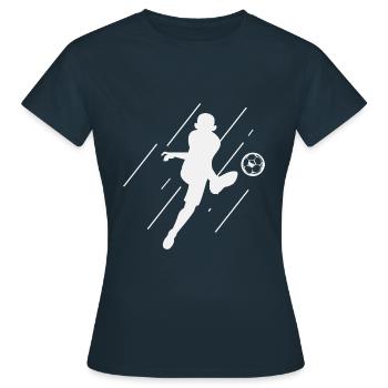 Football - Soccer / Attaquant - Kicker / Athlètes - T-shirt Femme - marine - Devant - AI Model Female 172 dark (172cm)